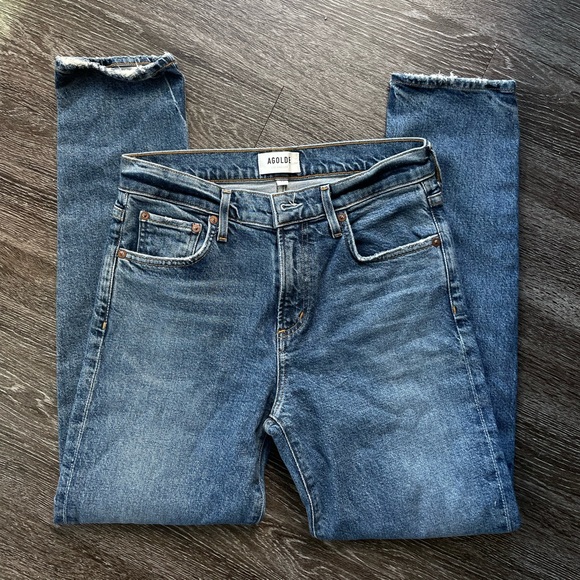 Agolde Denim - AGOLDE Toni Mid Rise Straight Denim Jeans Sz 26 EUC Medium Wash Blue